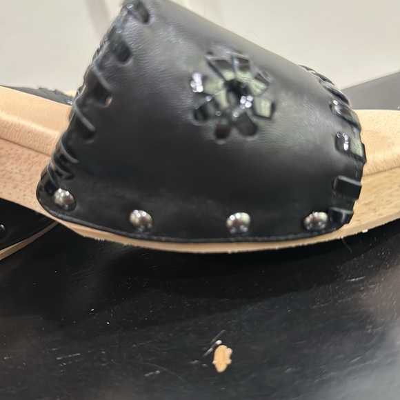 Jack Rogers Leather Breaker Clog Sandals Black - size 9 Medium - Picture 9 of 9